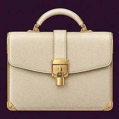 Locked leather briefcase — Lucky Hills